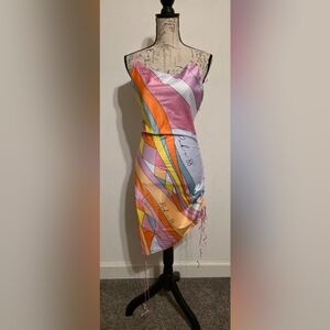Vibrant Multicolor Geometric Mini Dress
